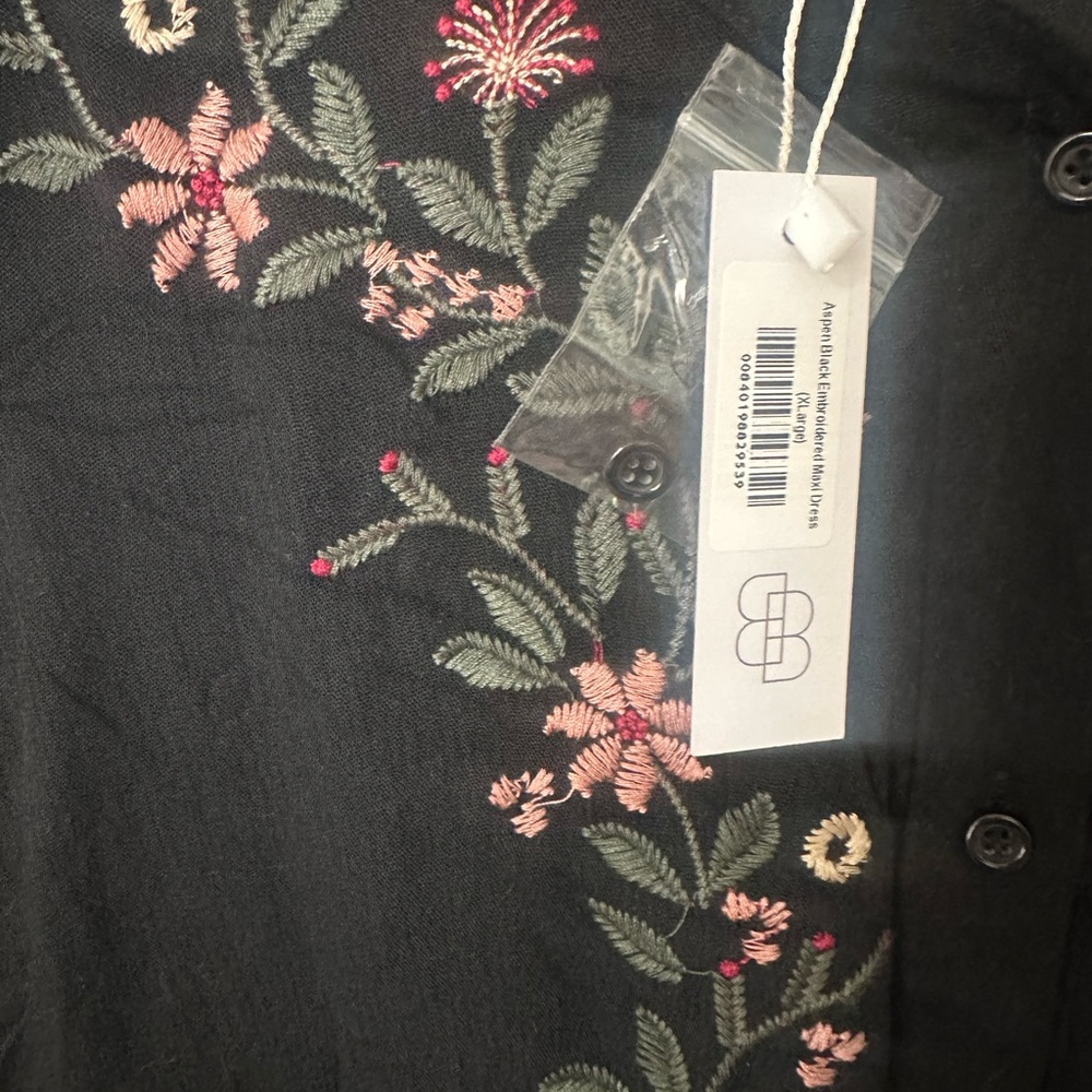 Black Embroidered Baltic born Maxi Dress - Picture 2 of 5